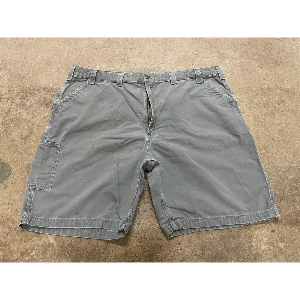 Carhartt‎ Shorts Mens 48 Gray Canvas Cargo Original Fit Utility Work B147 FAT
